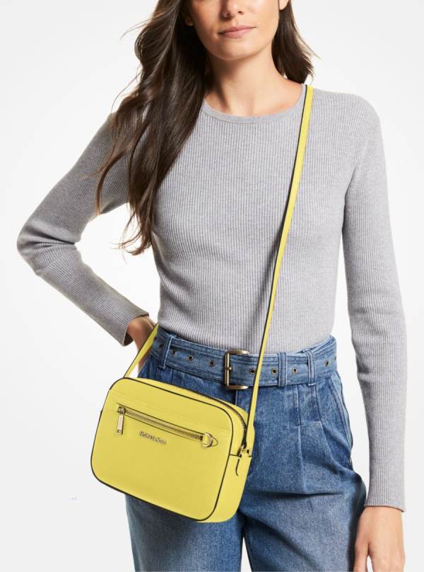 Damske Crossbody Kabelka Michael Kors Jet Set Large Saffiano Leather Oranžové - Kabelky Michael Kors Sleva | RTNYL-5042